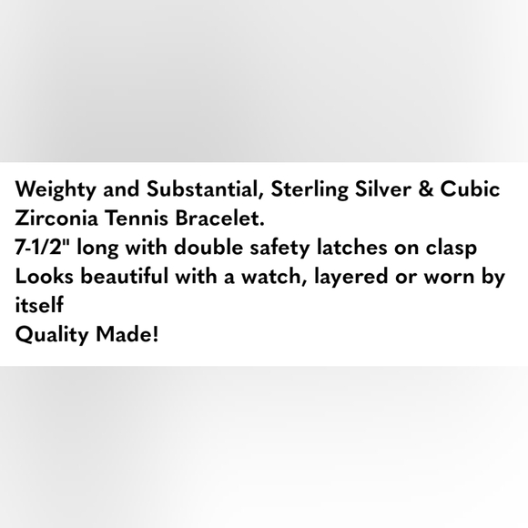 Gorgeous Sterling Silver & Cubic Zirconia Tennis Bracelet - Picture 4 of 4